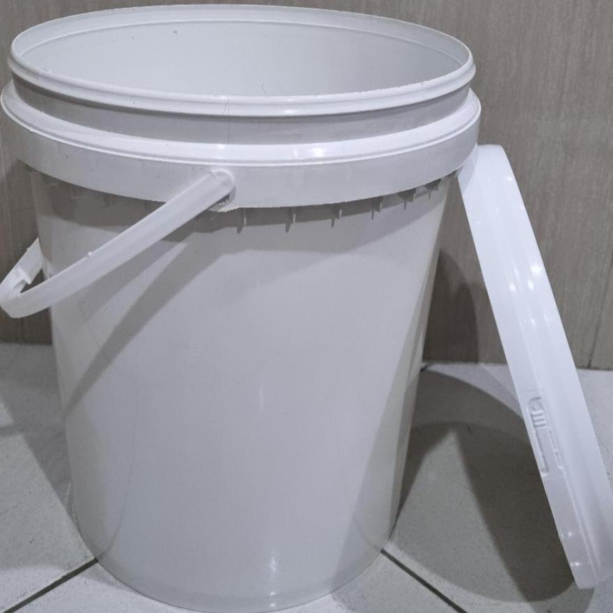 Ember Plastik Baru / New Tong Pail Tebal Kualitas Kuat Aman Bagus Food Grade Segel 20 Liter 25Kg Pen