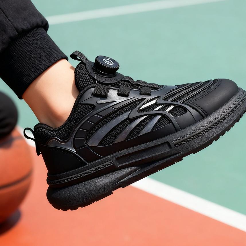 B002 Sepatu Anak Lakilaki Sneakers Sepatu Anak Cowok Basket Sepatu School Shoes Hitam Sepatu