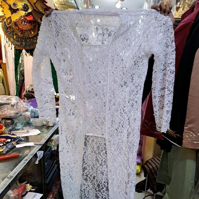 kebaya akad putih panjang