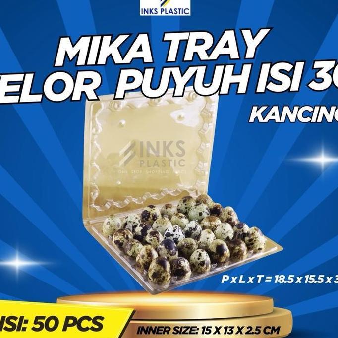 Lansungkirim- Mika Tray Telur Puyuh Tray Telur Isi 30 Puyuh