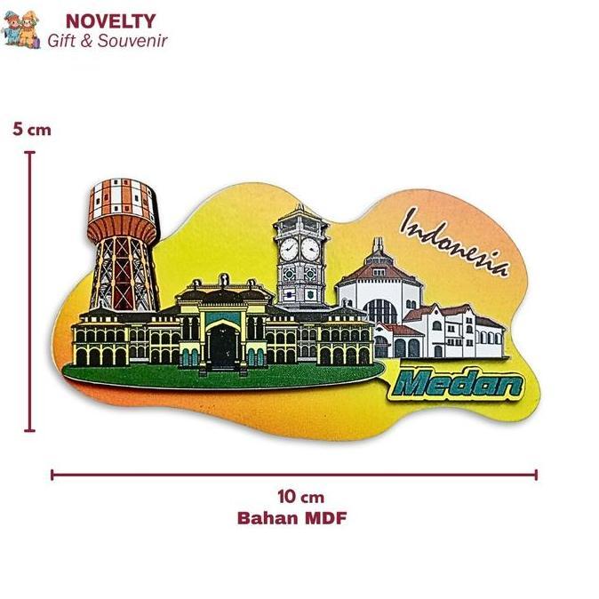 Weand- Souvenir Magnet Kulkas Medan Oleh Oleh Sumatera Utara Negara Indonesia