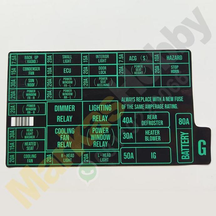 Stiker Honda Accord Maestro Fuse Box Sikring Termurah