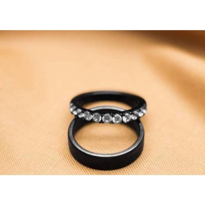 cincin nikah couple rustik hitam cincin perak hitam rhodium Jewellery Rings
