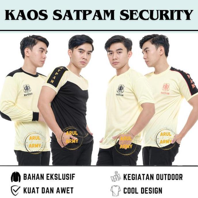 BAJU KAOS SATPAM KREM TERBARU KAOS CREAM SATPAM SERAGAM SATPAM KREM