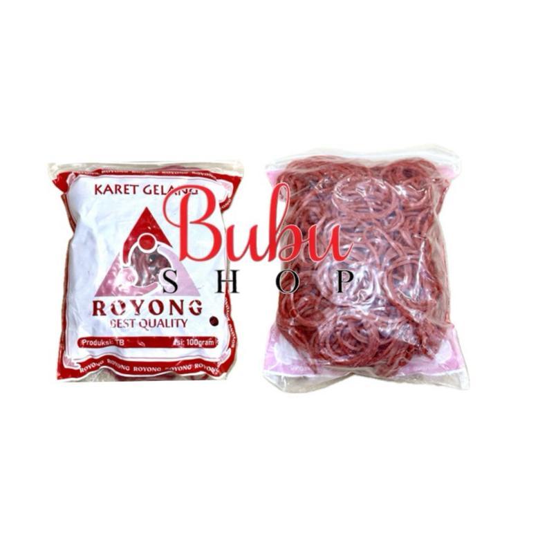 karet gelang merah kecil 100gr