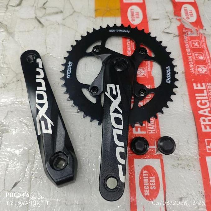 CRANK SINGLE EXODUS CW 46T BCD 104 MODEL BB KOTAK ALLOY GIR DEPAN SEPEDA FIXIE LIPAT FEDERAL EXODUS 