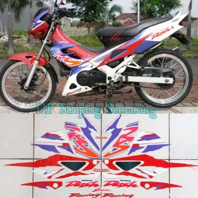 NEW Striping Honda Nova Dash merah putih
