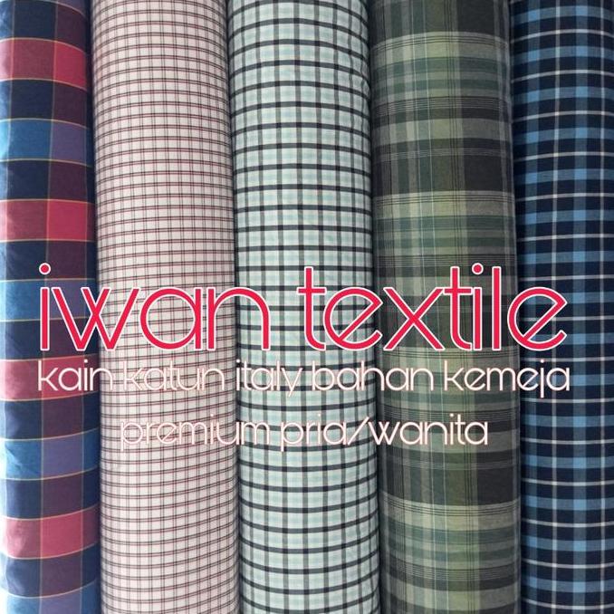 Nahen- Kain Katun Kotak Kotak Bahan Baju Kemeja Kantor Yaded Import