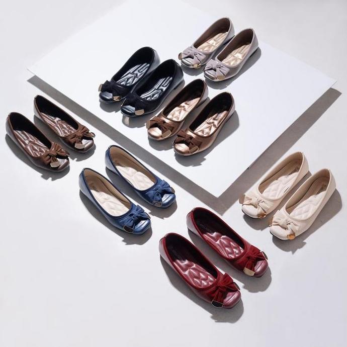BELLAZORA-pansus korean style wanita/flat shoes coklat/sepatu flatshoes wanita korea Elegant Hitam K