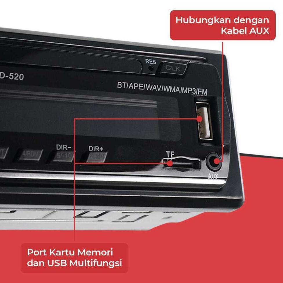 Taffware Tape Mobil avanza Bluetooth full bass Audio MP3 Player Hands Free - JSD-520