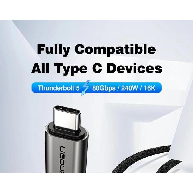 TERBARU - Kabel Thunderbolt 5 Certified Chip USB-C Thunderbolt5  80Gbps 120Gbps 240W Fast Charging U