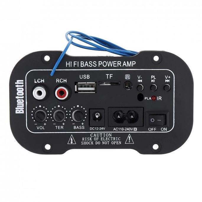 (Redy Stok, COD) 5 Inci 12V 24V 220V Amplifier Ampli Mini Board Audio Bluetooth USB FM Radio TF Play