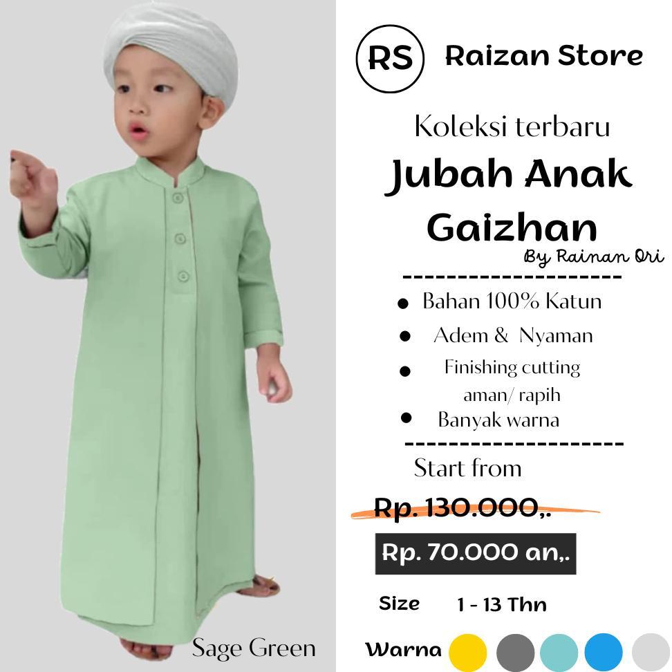 Super Deal Jubah Anak Laki Laki Gaizhan By Rainan Ori /  Baju Gamis Anak Laki Laki 1-13 Tahun Terbar