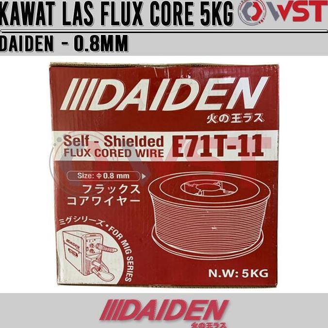 NEW KAWAT LAS Flux Core 5kg 0.8MM DAIDEN E71T-11 / DAIDEN MIG 135 XL