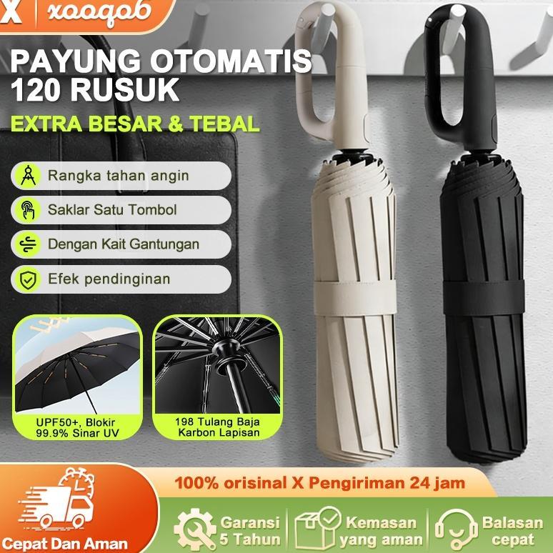 SUPER DEAL XOOQO6 PAYUNG LIPAT OTOMATIS ANTI UV PAYUNG LIPAT JUMBO BESAR POLOS ANTI HUJAN ANTI PANAS