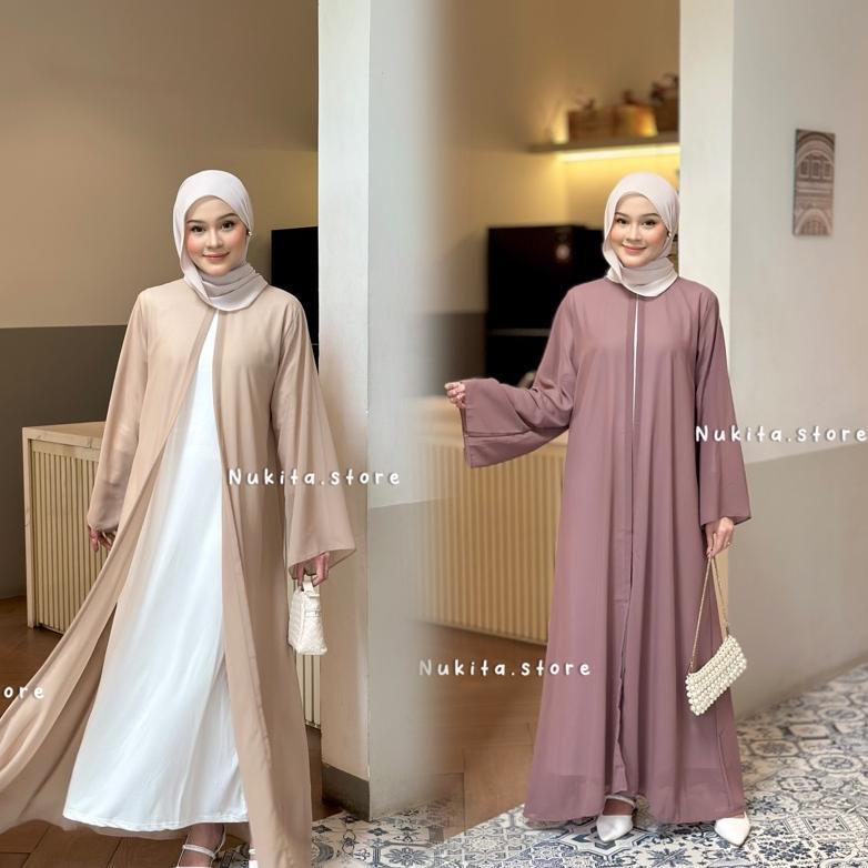CUCI GUDANG ARWA OUTER-ABAYA CERUTY POLOS PREMIUM/GAMIS CERUTY