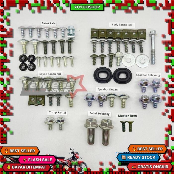 Baut Body Satria Fu Full Set / Baut Satria Fu Full Body Harga Termurah
