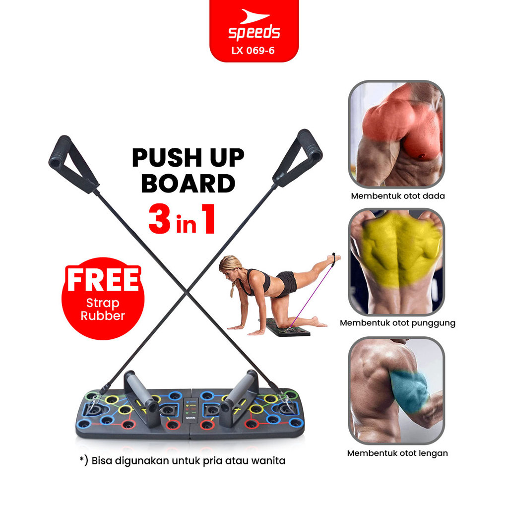 SPEEDS Push Up Stand Bar Alat Bantu Push Up Olahraga Fitness Push Up 069-6