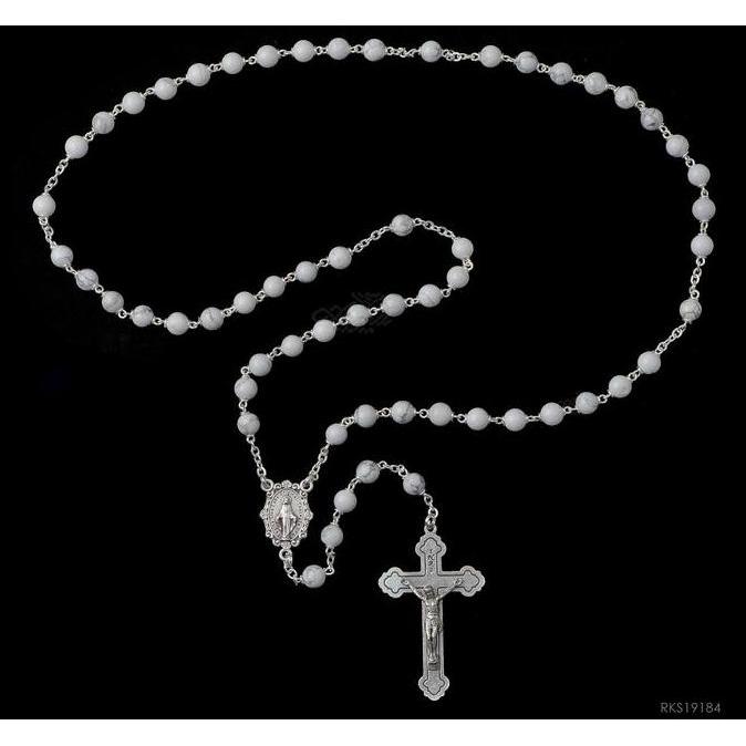 Rosario Batu Howlite 6mm Italy Toko Rohani PM