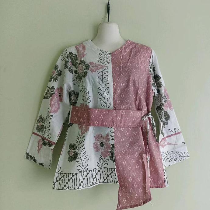BELANJA SEKARANG ATASAN BATIK MODEL OBY/ BLOUSE OBY /SERAGAM BATIK LENGAN PANJANG KATUN.  Baju Wanit