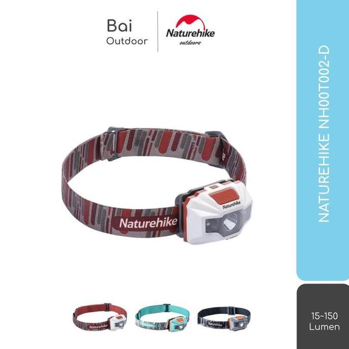 HEADLAMP 150 LUMEN NATUREHIKE NH00T002-D LAMPU KEPALA SENTER CAMPING