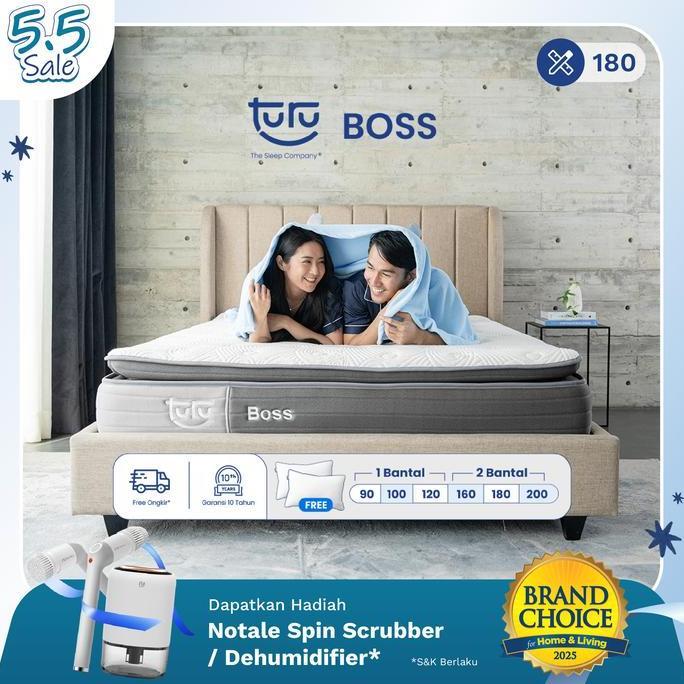 Kasur Pocket Spring Bed TURU BOSS ukuran 180x200 (King) FREE BANTAL