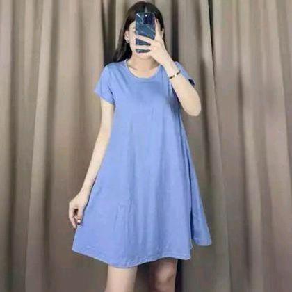 Dress Mola Swing Dress Baju Dinas Malam Pakaian Wanita Dewasa Midi Gaun Tidur Nyaman Bahan Cringkle 