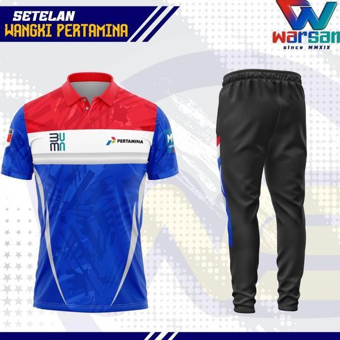 SERAGAM OLAHRAGA PERTAMINA / SETELAN PERTAMINA / JERSEY WANGKI PERTAMINA SET / KAOS POLO PERTAMINA