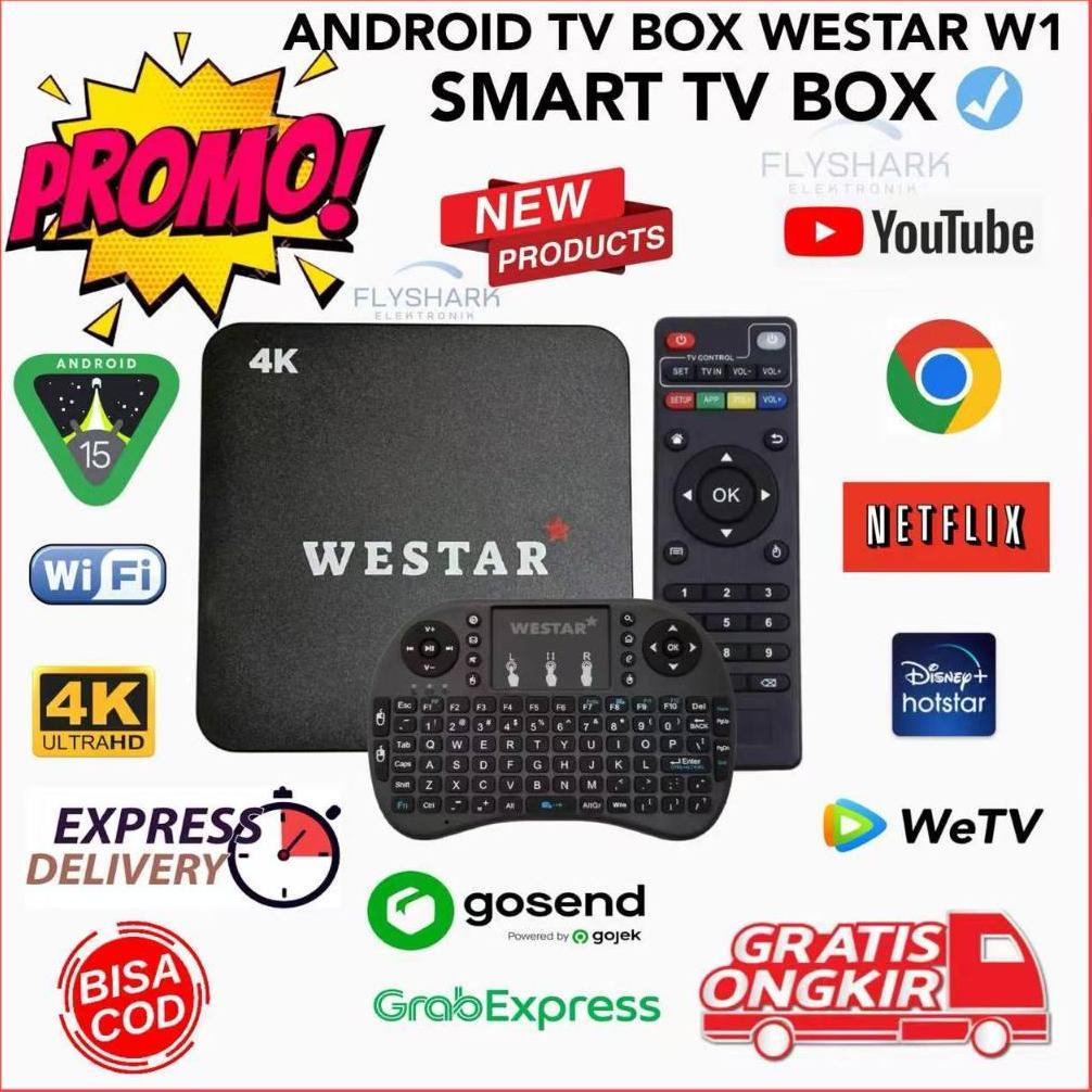 Terbaru Android Tv Box Westar W1 Wifi 16Gb Ram 256Gb Rom Stb 4K Smart Tv Box Unlock Tv Box Netflix G