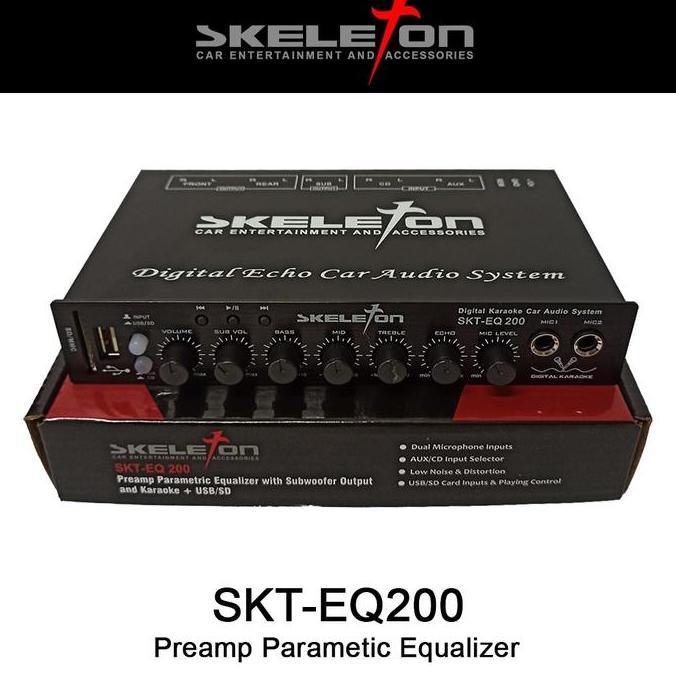 Ajuste- Parametric Equalizer (With Usb) Karaoke Mobil Preamp Parametrik Skeleton Skt-Eq200