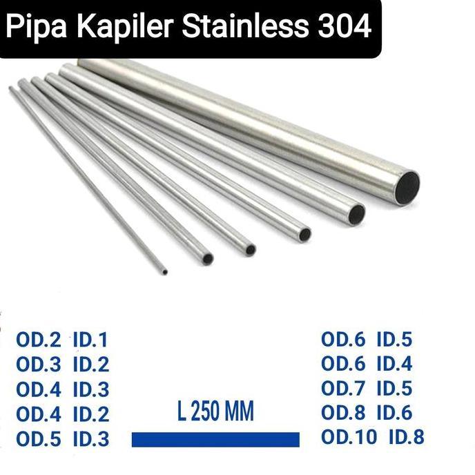 Flow- Pipa Kapiler Stainless / Pipa Tubing 0D 1Mm 2Mm 3Mm 4Mm 5Mm L 250 Mm