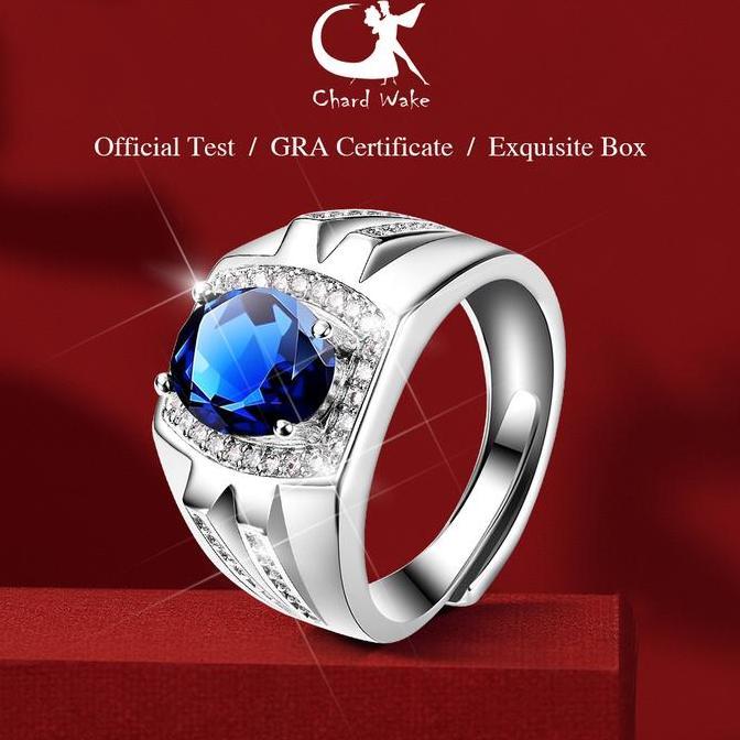 Chard Wake Cincin Pria Original Berlian Perhiasan Tunangan Sertifikat GRA Cincin Cowok
