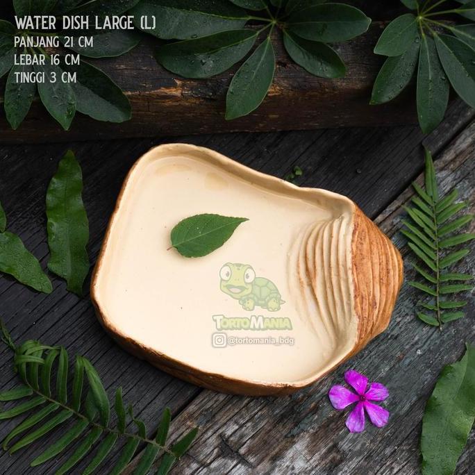 waterdish size L (P16cm x L15cm x T2cm) / tempat minum kandang terrarium reptil / tempat minum torto