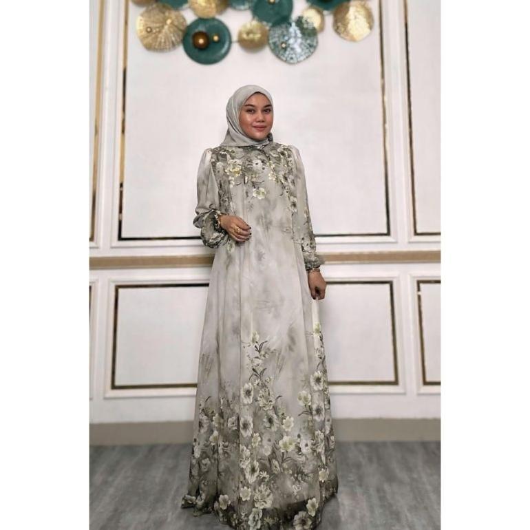 hot gamis one set hijab ceruty baby doll/gamis hijab terbaru/gamis muslimah one set hijab