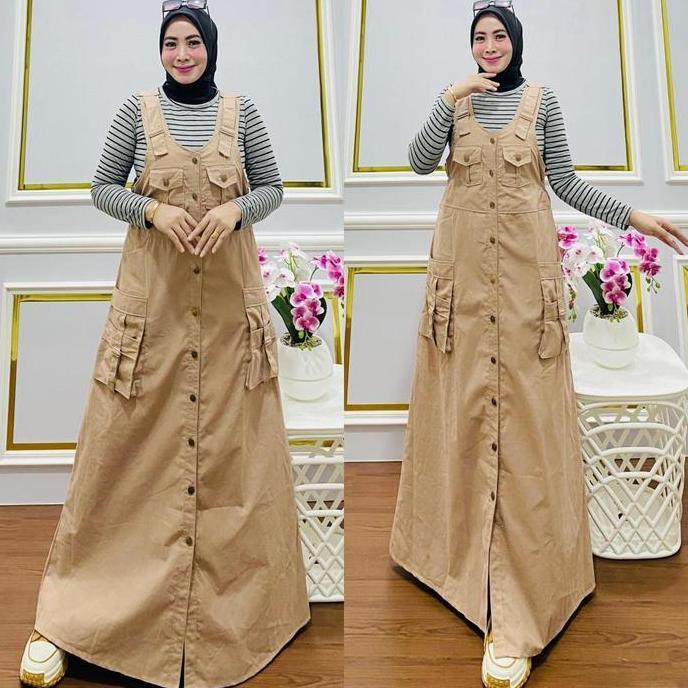 BELI Overall Wanita Jumbo Cargo LD 120-130 / Overall Cargo Katun Panjang BELI