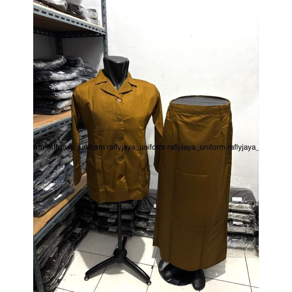 Murah Seragam Pns Pemda - Baju Khaki Wanita Bahan Katun Wol - Baju Pemda Pns - Rafly Jaya