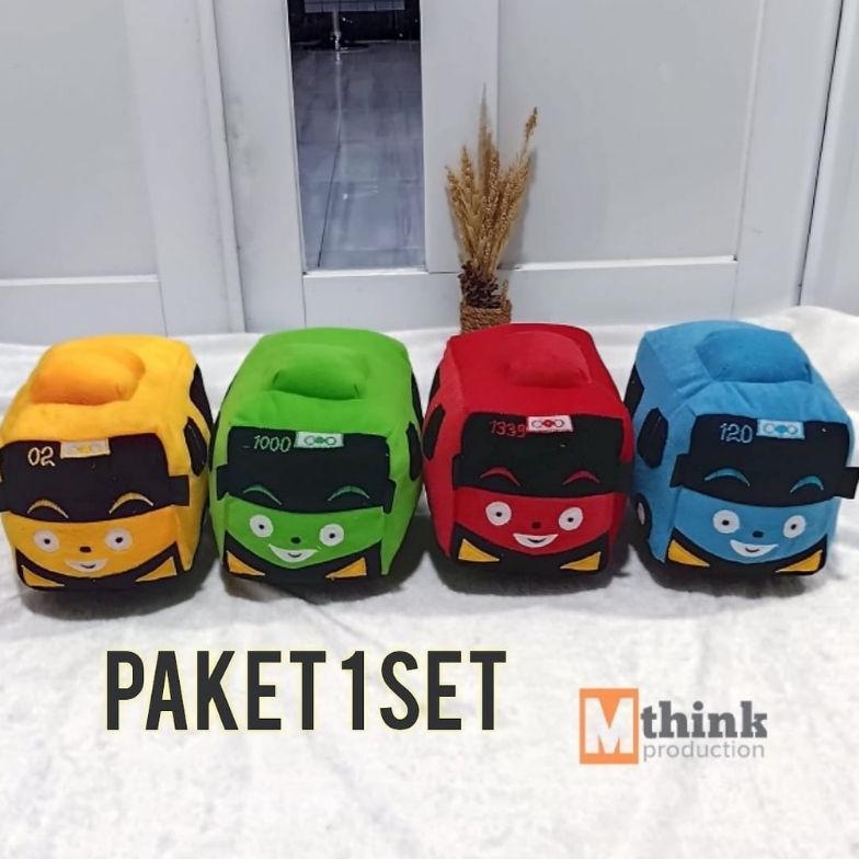 ORIGINAL BONEKA BUS TAYO 1 SET 4 BIJI WARNA MENARIK