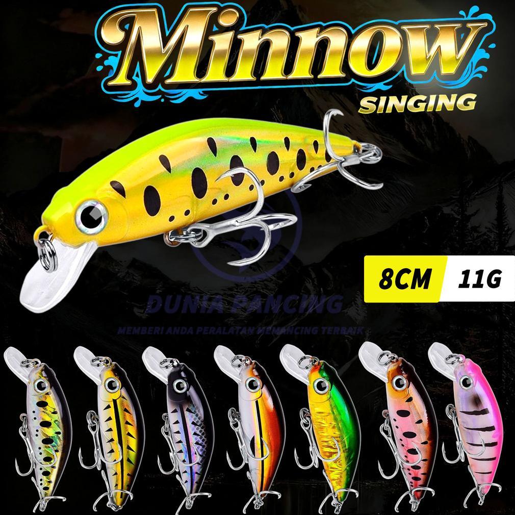 Umpan Minnow Sinking 8 cm 11 gram sinking 4X strong bkb hook action stabil umpan pancing casting Ben