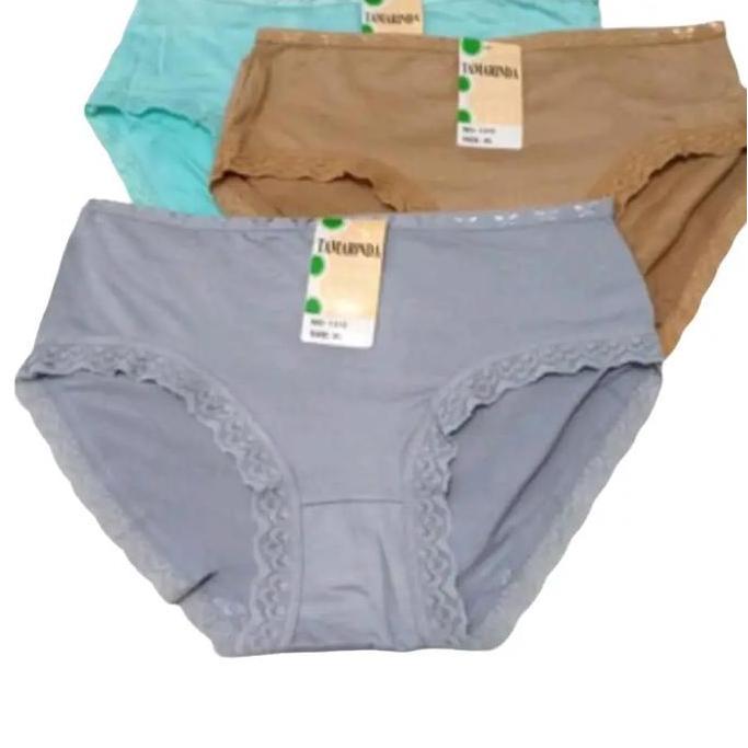 (Isi 4 Pcs) - Pakaian Dalam Wanita Tamarinda Renda Lembut Nyaman Pita Cantik Katun