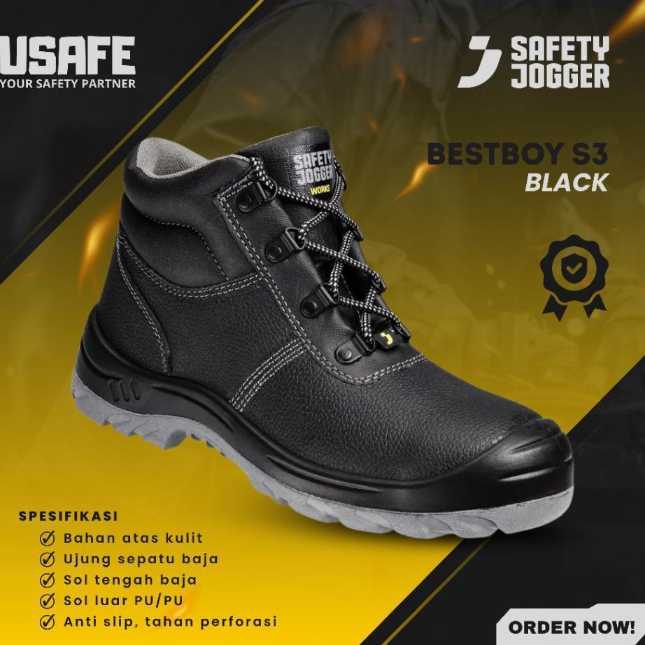 Sepatu Safety Jogger Bestboy S3 Original Kulit Sintetis