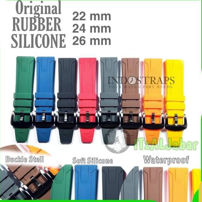 Tali jam Rubber silicone soft 22mm 24mm 26mm Strap tali jam Karet