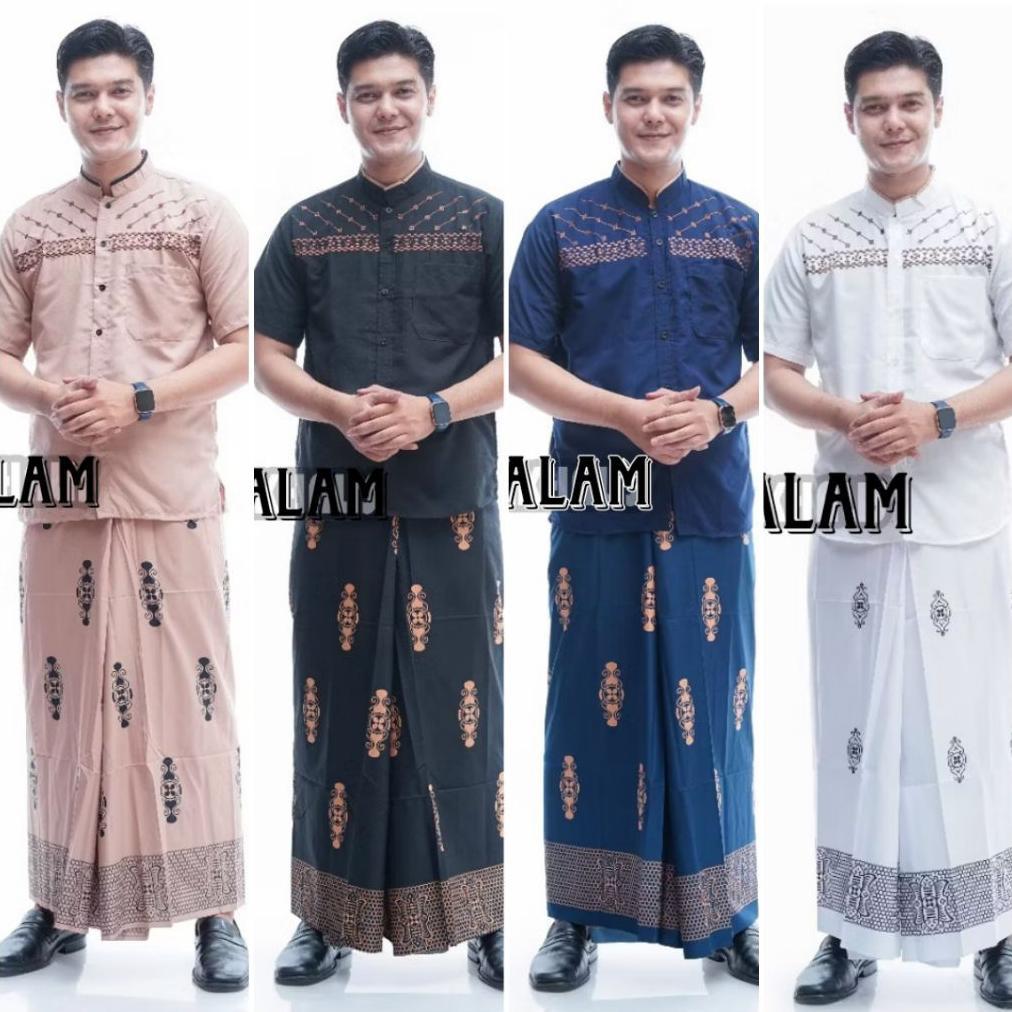 PROMO Sarung dan Baju Koko Paket Hemat Sarko Sarung Sarwon dan Baju Koko Bordir jasuke Lengan Pendek