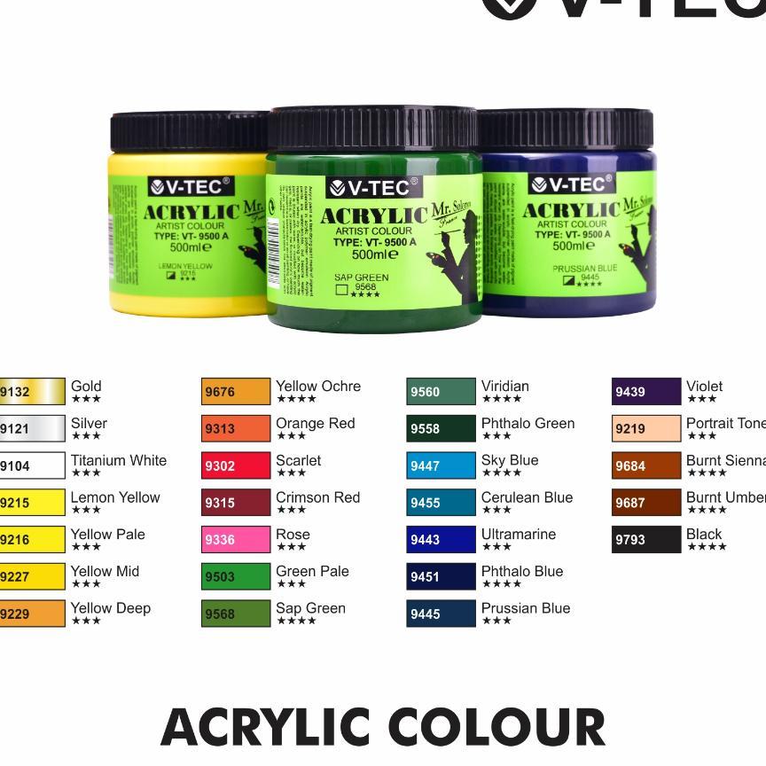 V-Tec Acrylic Colour Vt-9500 / 500 Ml