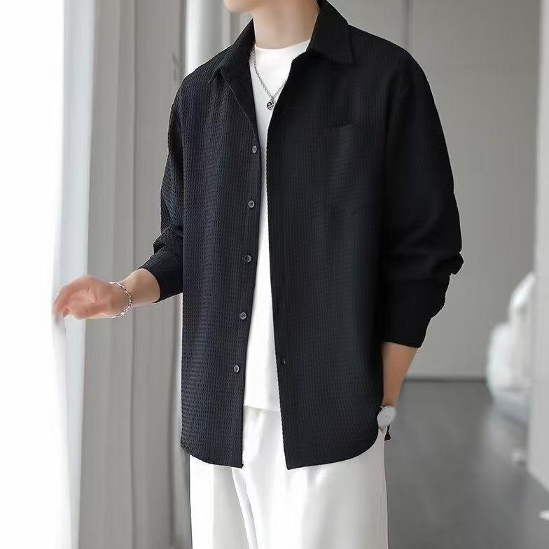 BIG PROMO MEDIVH KEMEJA KOTAK-KOTAK BERKUALITAS COWOK LENGAN PANJANG PRIA POCKET LONG SLEEVE SOLID K