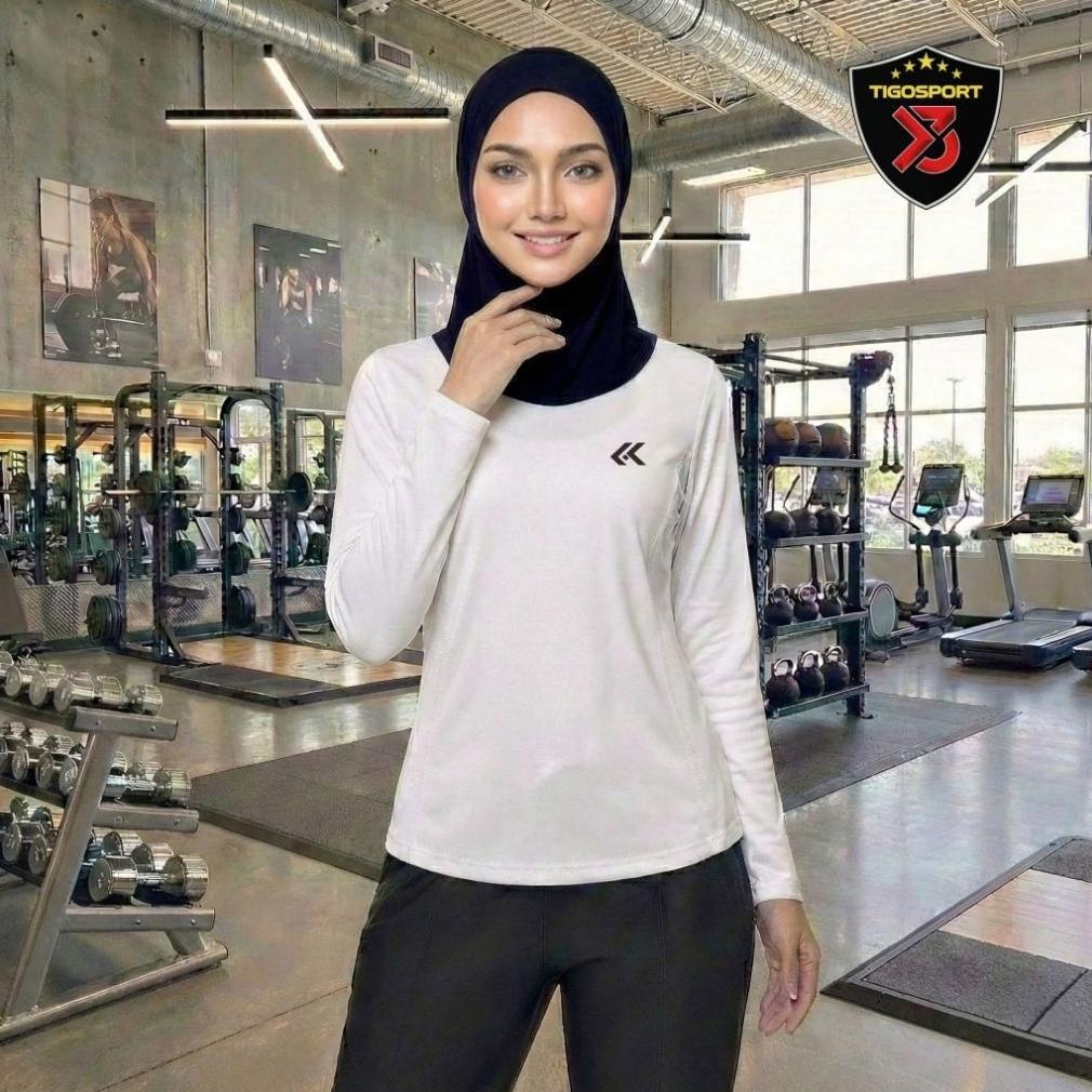 Murah [ Fla ] Baju Olahraga Wanita Hijab Kaos Running Wanita Muslimah Jersey Badminton Wanita Lengan