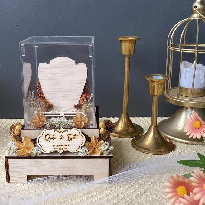 Ring box Ethnic Polywood | Cincin Kalung Hantaran Lamaran Tunangan Pernikahan KS
