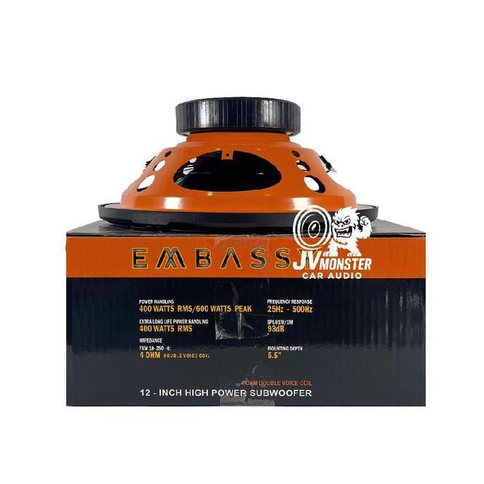 Lansungkirim- Embassy Subwoofer Em-1289 Double Coil Speaker Audio Mobil 12-Inch Hh Power Subwoofer D