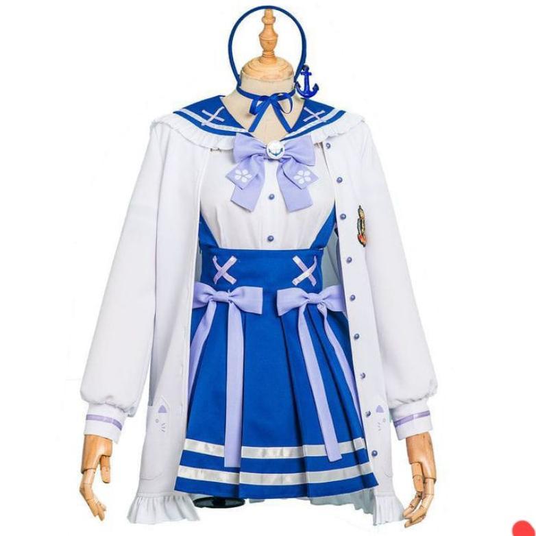 Minato Aqua Cosplay Kostum Katun Halus ( Top