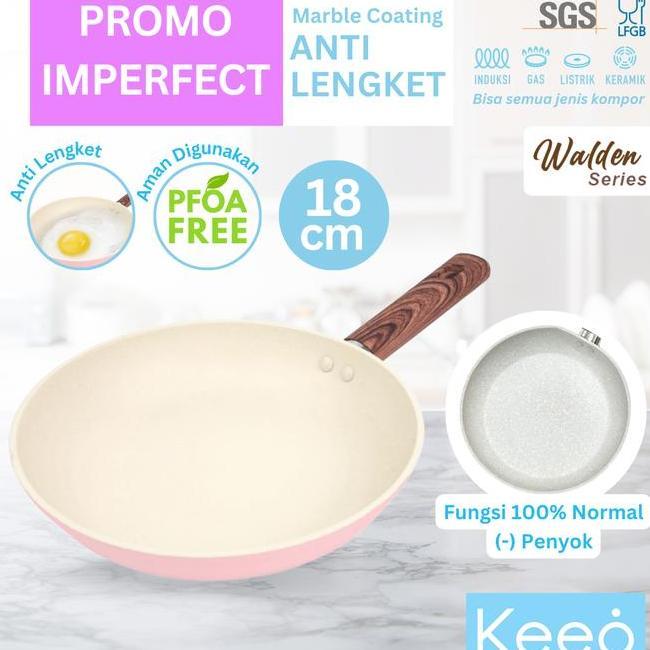 Imperfect Keeo Wajan Penggorengan Dan Panci Anti Lengket Marble Granit