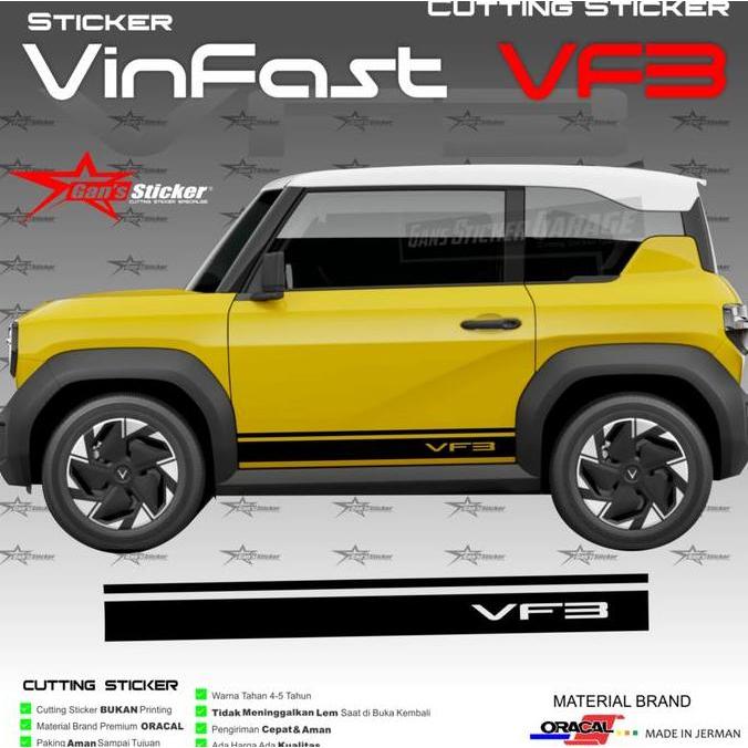 AKSESORIS MOBIL LISTRIK VINFAST VF3 STICKER VARIASI MOBIL LISTRIK DISKON